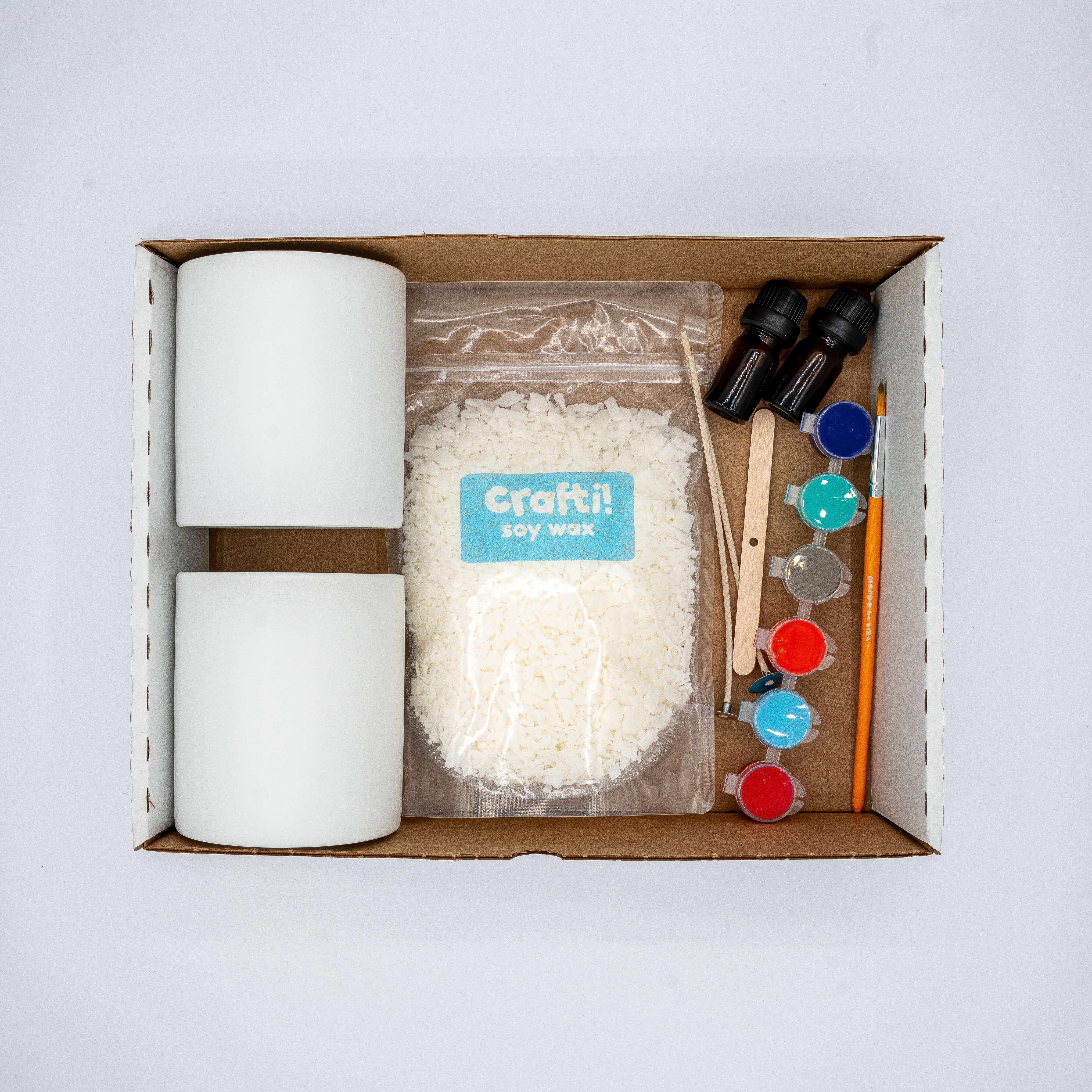 Candle Painting Kit – Two Tall White Ceramic Jars
