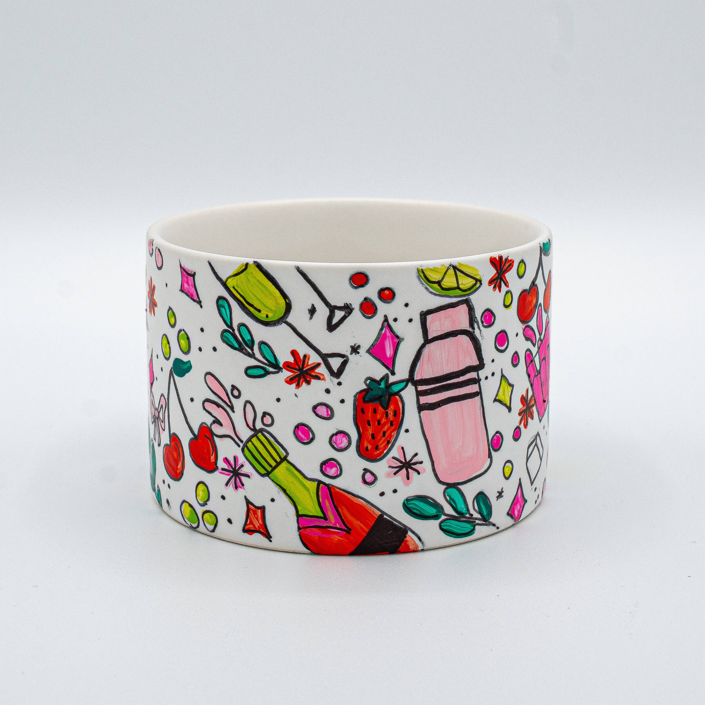 Candle Painting Kit – Two Small Short White Ceramic Jars